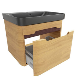 Koupelnová skříňka s umyvadlem SAT Fusion 57,5x43x45 cm dub medový mat SATFUSION60DMBKM