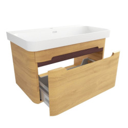 Koupelnová skříňka s umyvadlem SAT Fusion 77,5x43x45 cm dub medový mat SATFUSION80DMMW