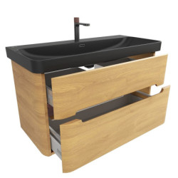 Koupelnová skříňka s umyvadlem SAT Fusion 97,5x53x45 cm dub medový mat SATFUS2100DMBKMB