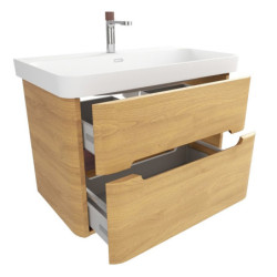 Koupelnová skříňka s umyvadlem SAT Fusion 77,5x53x45 cm dub medový mat SATFUSION280DMMWBA