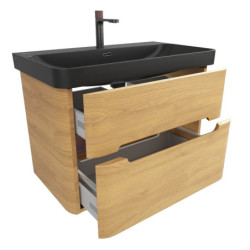 Koupelnová skříňka s umyvadlem SAT Fusion 77,5x53x45 cm dub medový mat SATFUSION280DMBKMB