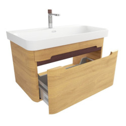 Koupelnová skříňka s umyvadlem SAT Fusion 77,5x43x45 cm dub medový mat SATFUSION80DMMWBA