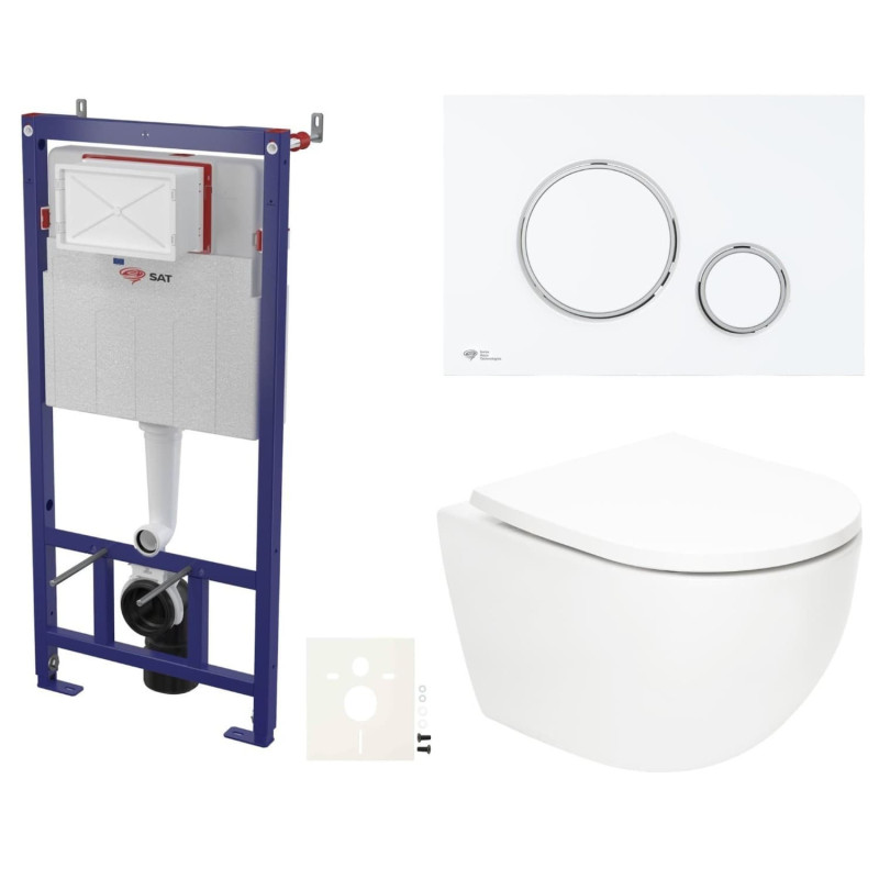 Závěsný wc set do lehkých stěn / předstěnová SAT Fusion SIKOSSTORFU76