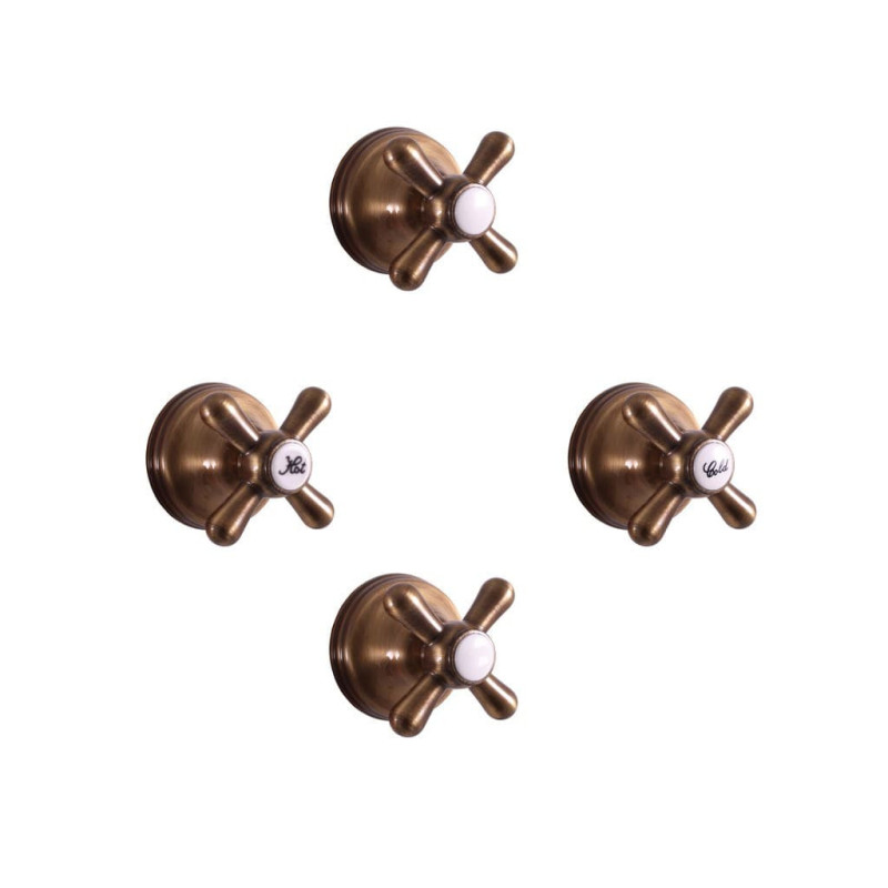 Sprchová baterie RAV SLEZÁK Morava Retro včetně podomítkového tělesa stará mosaz MK186KSM