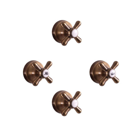 Sprchová baterie RAV SLEZÁK Morava Retro včetně podomítkového tělesa stará mosaz MK186KSM