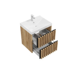 Koupelnová skříňka s umyvadlem SAT Delano 60x56x45 cm dub mat DELANO60ZDCUM