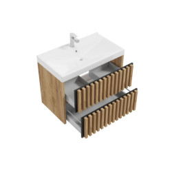 Koupelnová skříňka s umyvadlem SAT Delano 80x56x45 cm dub mat DELANO80ZDCUM