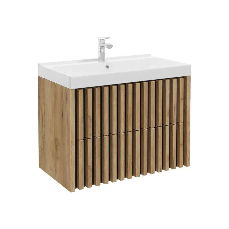 Koupelnová skříňka s umyvadlem SAT Delano 80x56x45 cm dub mat DELANO80ZDCUM