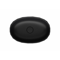 Umyvadlo na desku SAT Meda 56x37 cm černá mat bez otvoru pro baterii, bez přepadu SATME5637C
