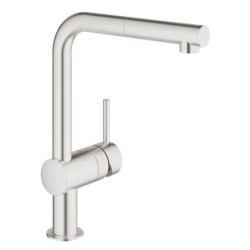 Dřezová baterie GROHE Minta s vytahovací sprškou supersteel 32168DC0