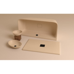 Umyvadlo na desku Polysan Banera 39x39 cm béžová mat bez přepadu 14337.81