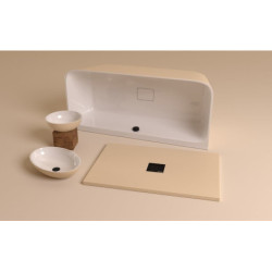 Umyvadlo na desku Polysan Banera 39x39 cm bílá/béžová mat bez přepadu 14337.82