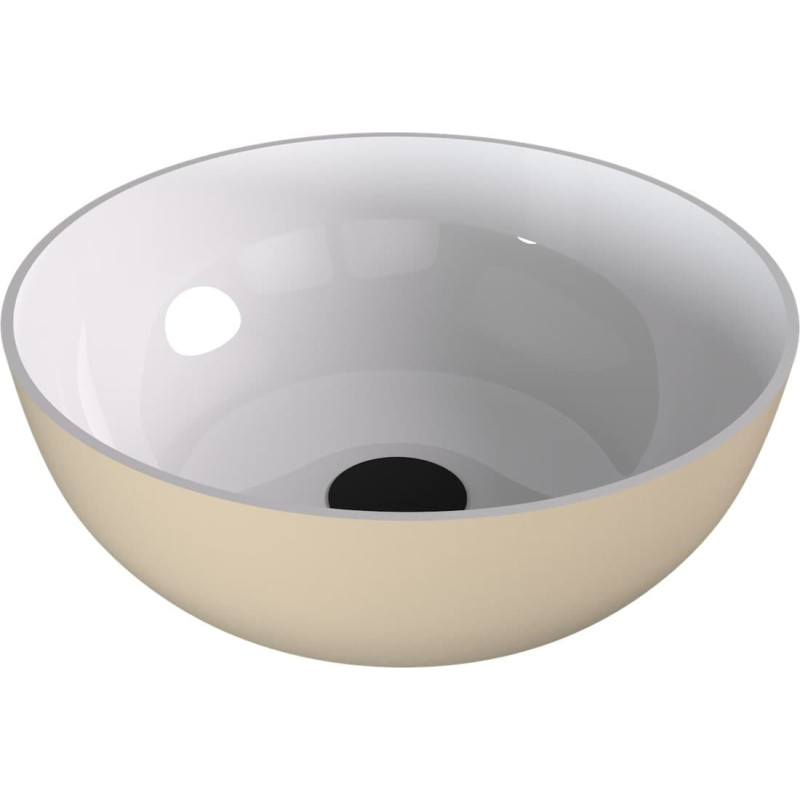 Umyvadlo na desku Polysan Banera 39x39 cm bílá/béžová mat bez přepadu 14337.82