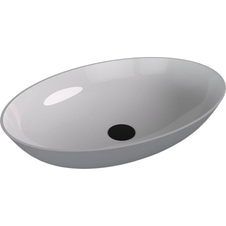 Umyvadlo na desku Polysan Banera 60x40 cm bílá/šedá matná bez přepadu 14397.32