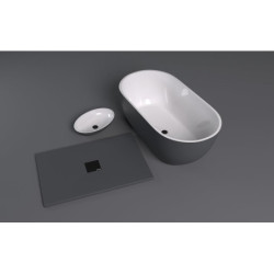 Umyvadlo na desku Polysan Banera 60x40 cm bílá/antracit mat bez přepadu 14397.52