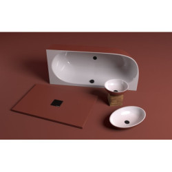 Umyvadlo na desku Polysan Banera 60x40 cm bílá/hnědá mat bez přepadu 14397.72