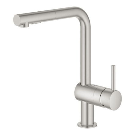 Dřezová baterie GROHE Minta s vytahovací sprškou supersteel 30274DC0