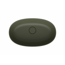 Umyvadlo na desku SAT Aula 60x36 cm zelená mat bez otvoru pro baterii, bez přepadu SATAU6036G