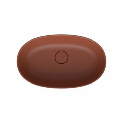 Umyvadlo na desku SAT Aula 60x36 cm cooper brown mat bez otvoru pro baterii, bez přepadu SATAU6036CB