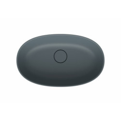 Umyvadlo na desku SAT Aula 60x36 cm tmavě šedá mat bez otvoru pro baterii, bez přepadu SATAU6036MG