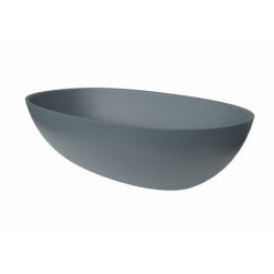 Umyvadlo na desku SAT Aula 60x36 cm tmavě šedá mat bez otvoru pro baterii, bez přepadu SATAU6036MG