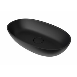 Umyvadlo na desku SAT Aula 60x36 cm černá mat bez otvoru pro baterii, bez přepadu SATAU6036C