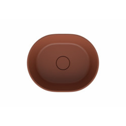 Umyvadlo na desku SAT Aula 47x38 cm cooper brown mat bez otvoru pro baterii, bez přepadu SATAU4738CB