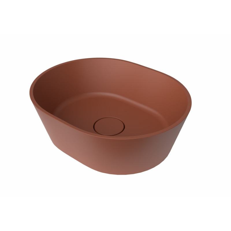 Umyvadlo na desku SAT Aula 47x38 cm cooper brown mat bez otvoru pro baterii, bez přepadu SATAU4738CB