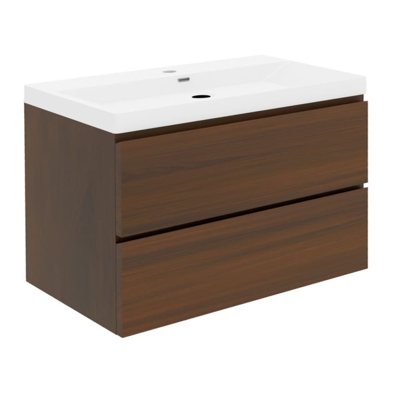 Koupelnová skříňka s umyvadlem SAT B-Way 99x30x45 cm ořech mat BWAY2100NUTU4