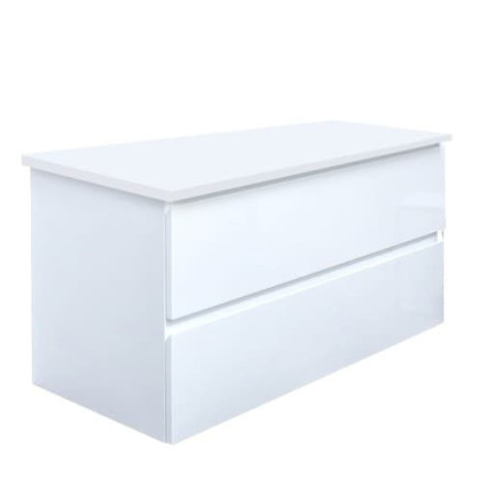 Koupelnová skříňka s krycí deskou SAT B-Way 99x50x45 cm bílá lesk BWAY2100WDESK