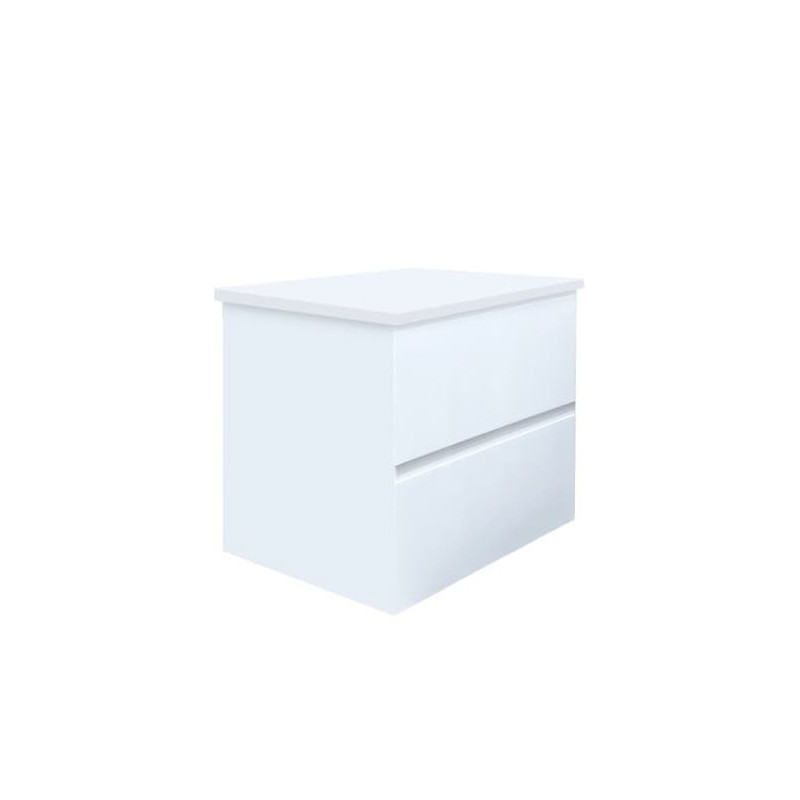 Koupelnová skříňka s krycí deskou SAT B-Way 59x50x45 cm bílá lesk BWAY260WDESK