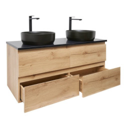 Koupelnová skříňka s žulovou deskou a umyvadlem SAT B-Way 119x50x45 cm dub mat BWAY2120OAKZUBB