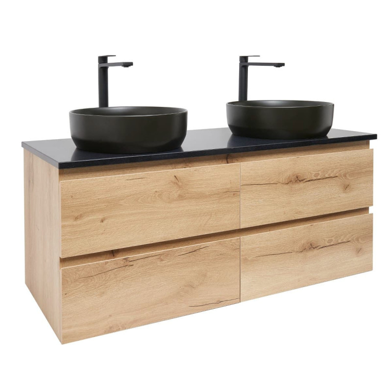 Koupelnová skříňka s žulovou deskou a umyvadlem SAT B-Way 119x50x45 cm dub mat BWAY2120OAKZUBB