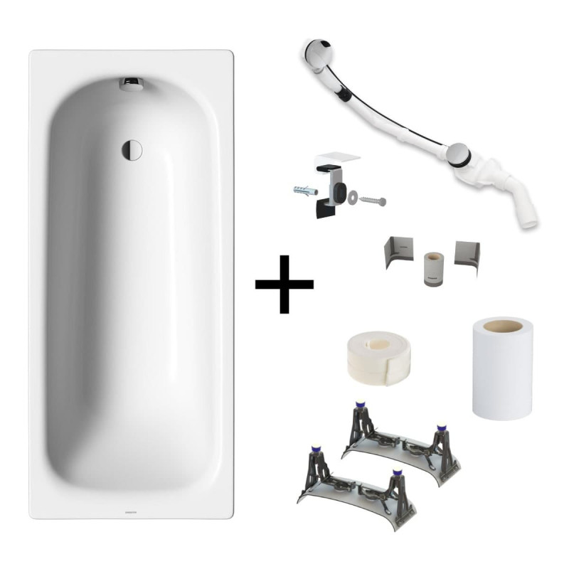 Kompletní set obdélníková vana Kaldewei Saniform Plus 170x70 cm smaltovaná ocel levá i pravá s montážní sadou KALDEWEISET2