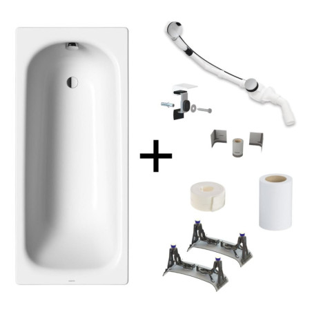 Kompletní set obdélníková vana Kaldewei Saniform Plus 170x70 cm smaltovaná ocel levá i pravá s montážní sadou KALDEWEISET2