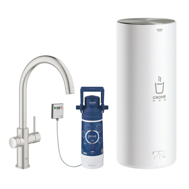 Dřezová baterie GROHE Red s výpustí supersteel 30079DC1