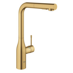 Dřezová baterie GROHE Essence New s vytahovací sprškou Brushed Cool Sunrise 30270GN0