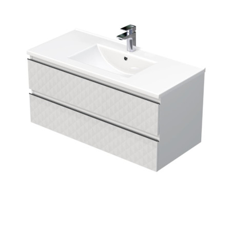 Koupelnová skříňka s umyvadlem SAT Cube Way 100x47,5x46 cm bílá mat CUBE3D1002ZBMOD