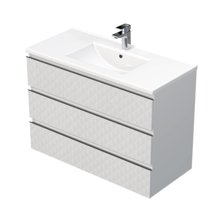 Koupelnová skříňka s umyvadlem SAT Cube Way 100x71x46 cm bílá mat CUBE3D1003ZBMOD