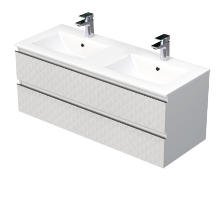 Koupelnová skříňka s umyvadlem SAT Cube Way 120x47,5x46 cm bílá mat CUBE3D1202ZBMOD