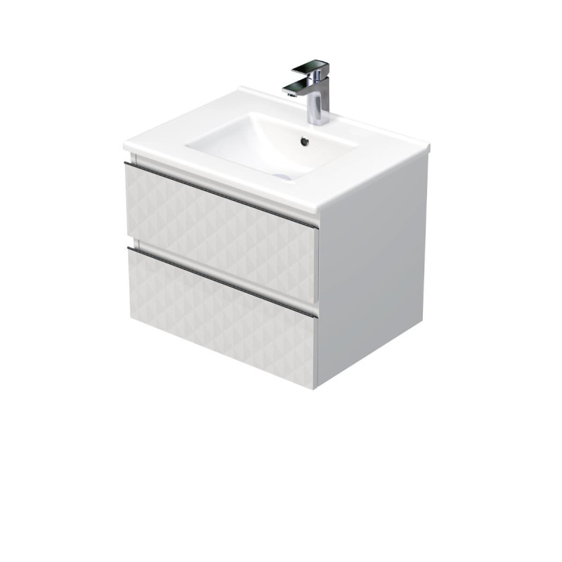 Koupelnová skříňka s umyvadlem SAT Cube Way 60x47,5x46 cm bílá mat CUBE3D602ZBMOD