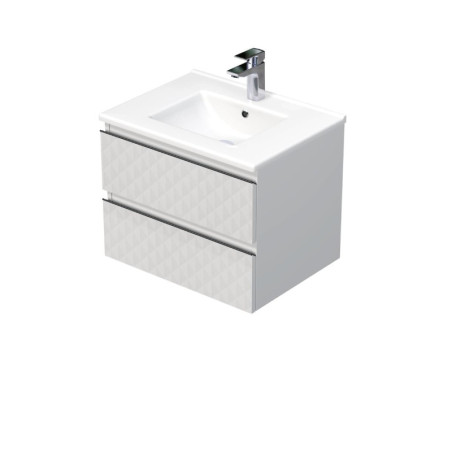 Koupelnová skříňka s umyvadlem SAT Cube Way 60x47,5x46 cm bílá mat CUBE3D602ZBMOD