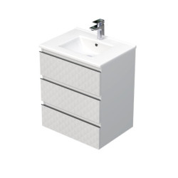 Koupelnová skříňka s umyvadlem SAT Cube Way 60x71x46 cm bílá mat CUBE3D603ZBMOD