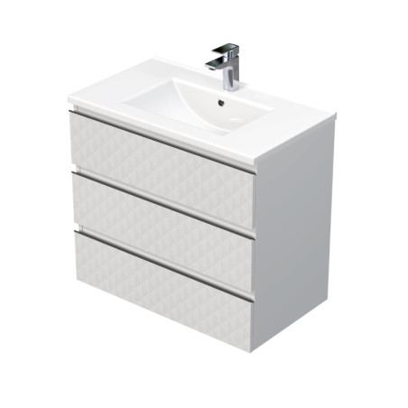 Koupelnová skříňka s umyvadlem SAT Cube Way 80x71x46 cm bílá mat CUBE3D803ZBMOD