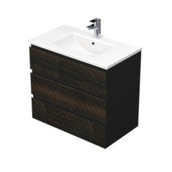 Koupelnová skříňka s umyvadlem SAT Cube Way 80x71x46 cm hnědá mat CUBE3D803ZHMOD