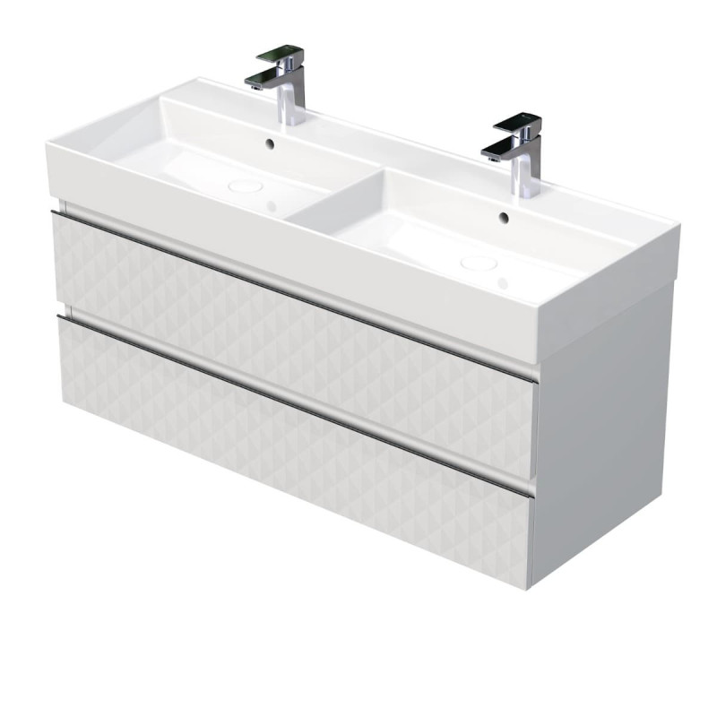 Koupelnová skříňka s umyvadlem SAT Cube Way 120x47,5x46 cm bílá mat CUBE3D461202ZBSAT