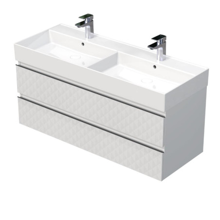 Koupelnová skříňka s umyvadlem SAT Cube Way 120x47,5x46 cm bílá mat CUBE3D461202ZBSAT
