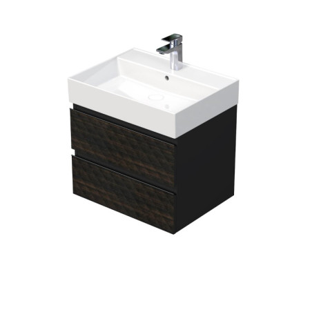 Koupelnová skříňka s umyvadlem SAT Cube Way 60x47,5x46 cm hnědá mat CUBE3D46602ZHSAT