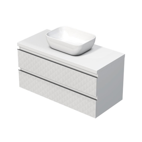 Koupelnová skříňka s krycí deskou SAT Cube Way 100x47,5x46 cm bílá mat CUBE3D461002ZBKD