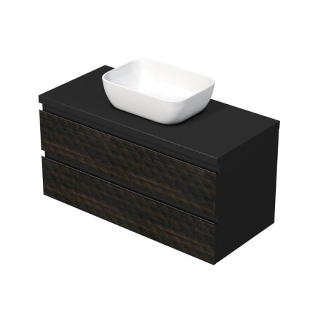 Koupelnová skříňka s krycí deskou SAT Cube Way 100x47,5x46 cm hnědá mat CUBE3D461002ZHKD